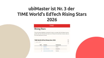 ubiMaster als Nr. 3 der TIME World's EdTech Rising Stars 2026 ausgezeichnet