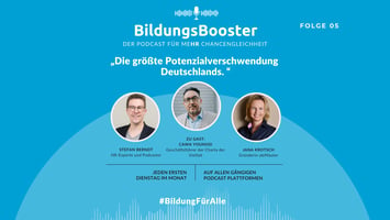 Podcast-Cover BildungsBooster Folge 5 mit Cawa Younosi, Jana Krotsch und Stefan Berndt